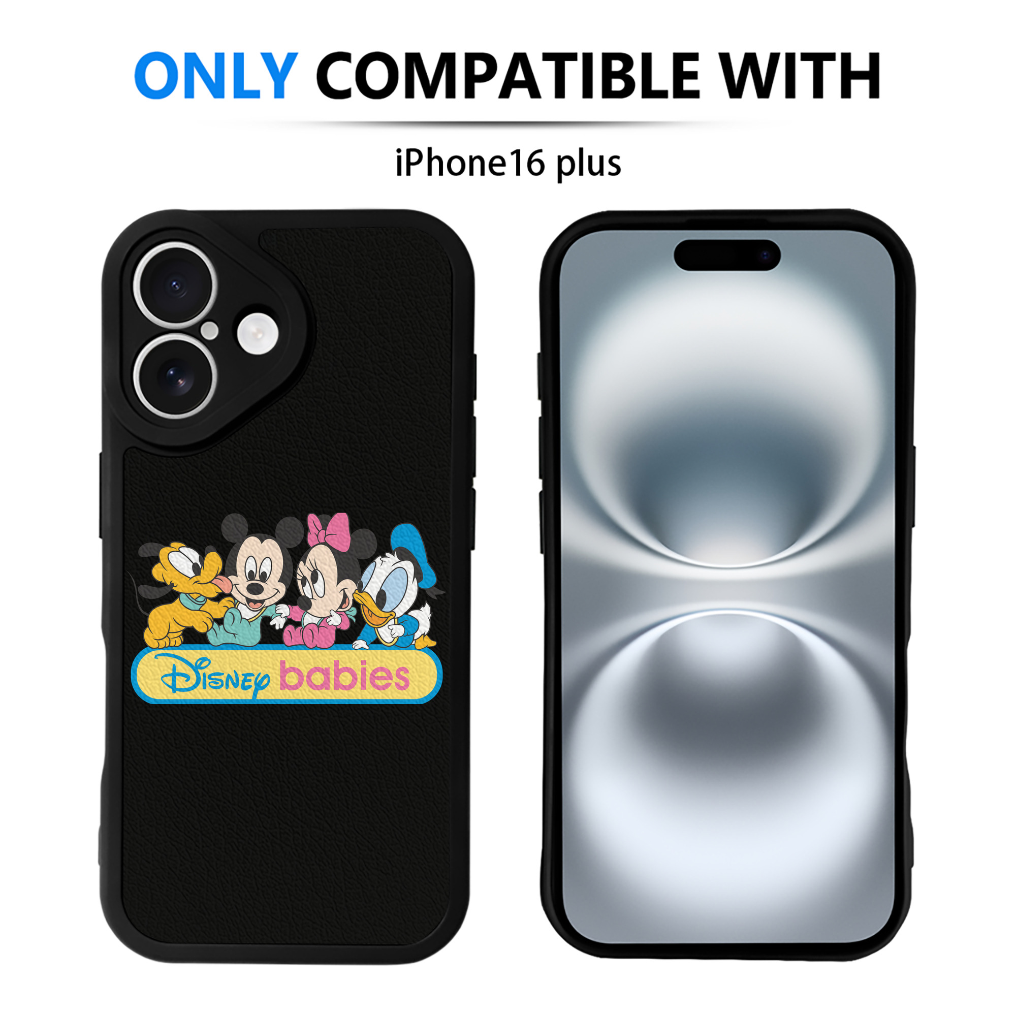（画像用） ミッキーマウス Mickey Mouse 【iPhone 16シリーズ対応】シリコンスマホケース（レザー調） 材質：シリコン